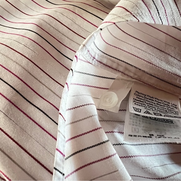 Eddie Bauer Stretch Wrinkle Resistant Striped Long Sleeve Blouse Size XL - Picture 8 of 10